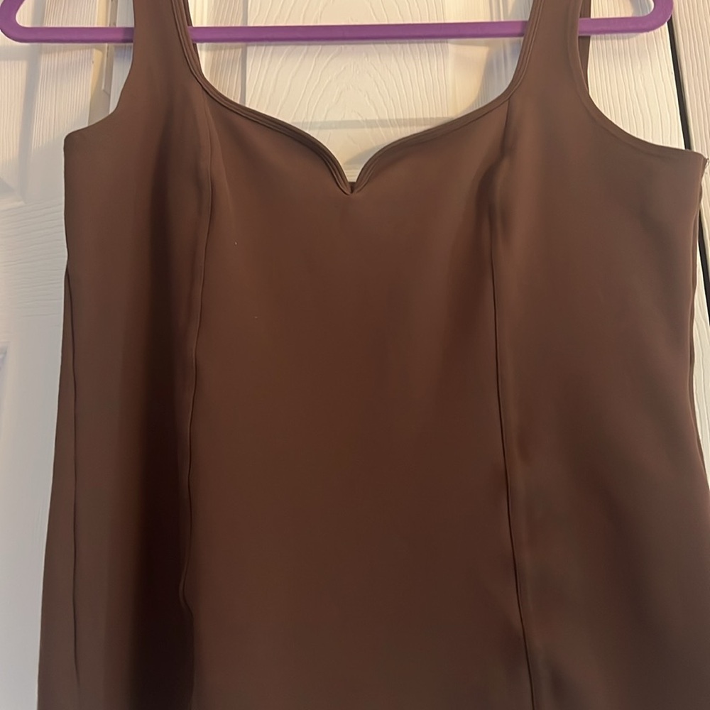Abercrombie & Fitch | Ponte Corset Sweetheart Bodysuit | Brown - Picture 4 of 6